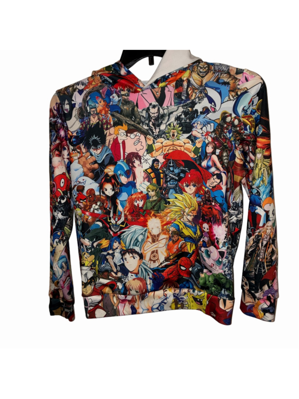 Men's Ultimate Anime Animation Character Print Hoodie, Size L, Multi-color